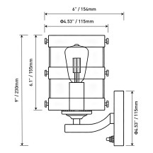 12V LED 9" BLACK METAL WALL SCONCE, WITH SWITCH, 3W