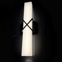 12V 7W LED 15" FROSTED WALL SCONCE, Black ACCENT, LED Vanity Mirror Light