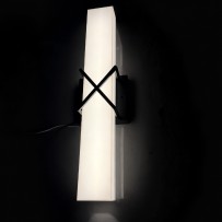 12V 7W LED 15" FROSTED WALL SCONCE, Black ACCENT, LED Vanity Mirror Light