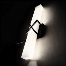 12V 7W LED 15" FROSTED WALL SCONCE, Black ACCENT, LED Vanity Mirror Light