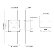 12V 7W LED 15" FROSTED WALL SCONCE, Black ACCENT, LED Vanity Mirror Light