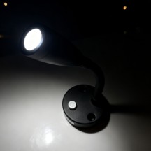 12V LED LONG FLEXIBLE BLACK READING LIGHT with USB type-A