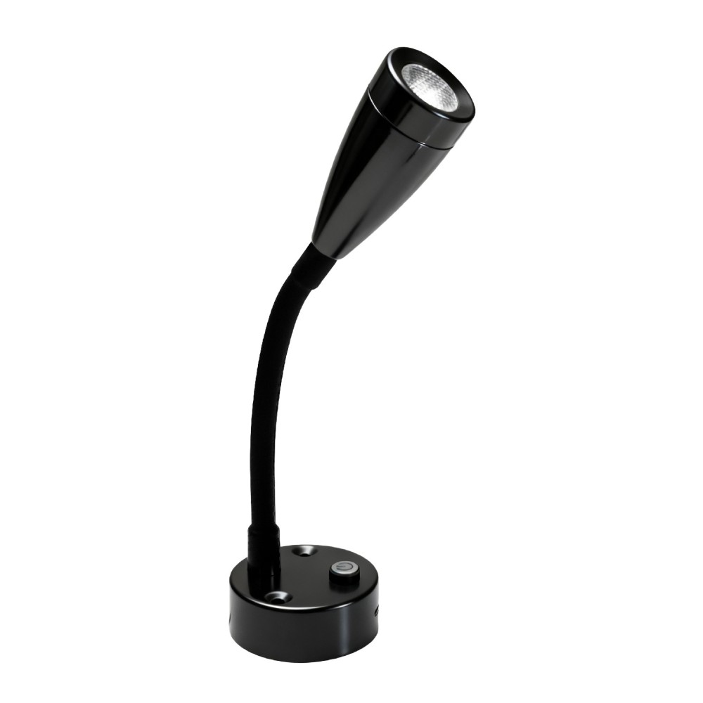 12V LED LONG FLEXIBLE BLACK READING LIGHT with USB type-A
