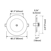 LED Recessed Spring Mount Lights with Touch Switch