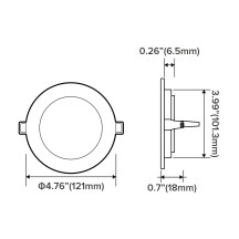 4.76 Inch LED Recessed Downlighting White and black shell for your Choice
