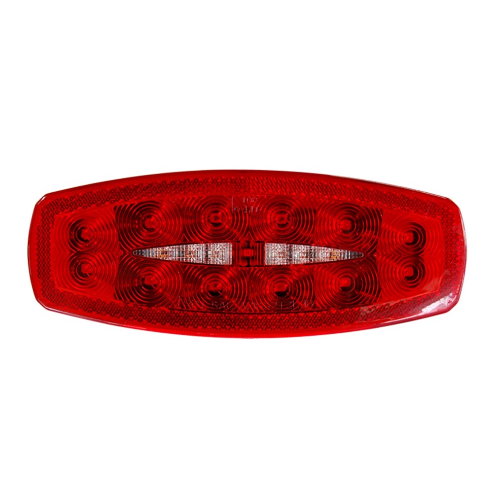12V LED Tail Light with Reflector Driver Side No Bracket RV Trailer Red Lighting
