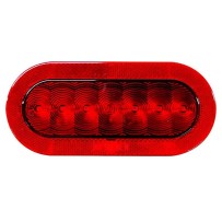 12V 7.8" Red LED Oval Side Marker Clearance Light For RV Trailer Truck Lorry