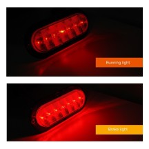 12V 7.8" Red LED Oval Side Marker Clearance Light For RV Trailer Truck Lorry