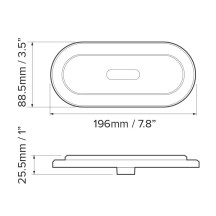 12V 7.8" Red LED Oval Side Marker Clearance Light For RV Trailer Truck Lorry
