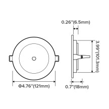 4.76Inch LED Recessed Spring Mount Lights with Touch Switch