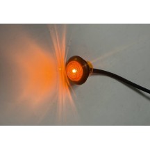 12V LED 3/4" Bullet Light Amber/Red Lens 12" Lead with 180 Male Plugs
