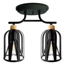 12V LED Matte Black Double Dinette Ceiling Light, combining industrial charm and modern efficiency