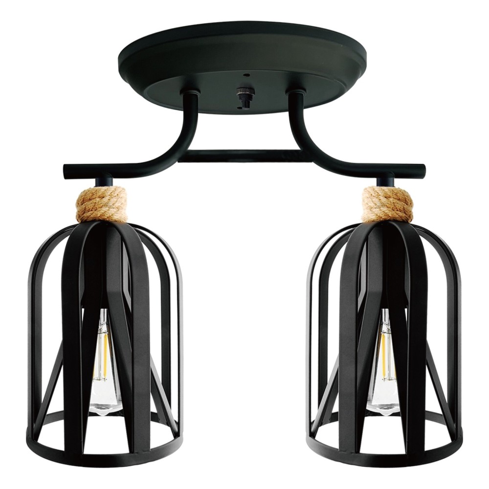 12V LED Matte Black Double Dinette Ceiling Light, combining industrial charm and modern efficiency
