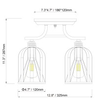 12V LED Matte Black Double Dinette Ceiling Light, combining industrial charm and modern efficiency