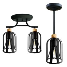 12V LED Matte Black Double Dinette Ceiling Light, combining industrial charm and modern efficiency