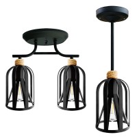 12V LED Matte Black Double Dinette Ceiling Light, combining industrial charm and modern efficiency