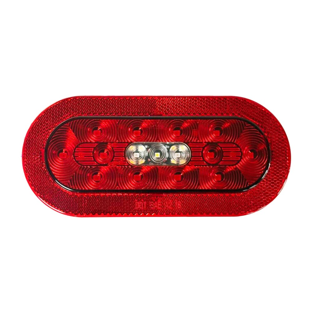 12V LED 7.8" Red Oval Tail Light with Backup Function