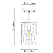 12V LED 11.4" Matte Black Pendant Light with Switch, 3" Stem