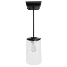 12V LED 15" Sparking Glass Pendant Light, Matte Black, 3500K, 3W