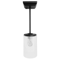 12V LED 15" Sparking Glass Pendant Light, Matte Black, 3500K, 3W