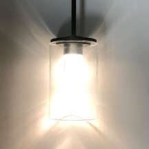 12V LED 15" Sparking Glass Pendant Light, Matte Black, 3500K, 3W