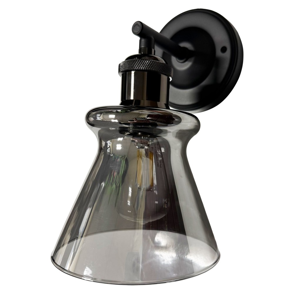 12V LED Grey Glass Matte Black Dinette Lights