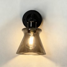 12V LED Grey Glass Matte Black Dinette Lights