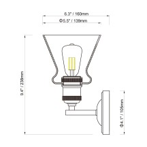 12V LED Grey Glass Matte Black Dinette Lights