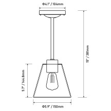 15inch LED Clear Acrylic Shade Pendant Light With Replace Bulb
