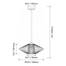 25inch 12V LED Flower-like Brushed Nickel Pendant Light With Replace Bulb