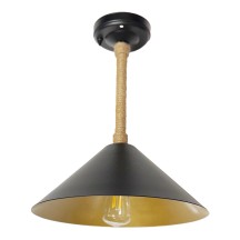 13.5" 12V LED Funnel Shape Pendant Light with Rope Accent and Switch