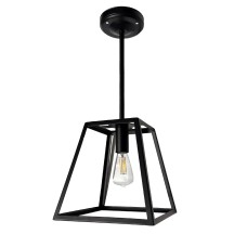 18" LED Trapezoid Frame Pendant Light with Replaceable Edison Bulb