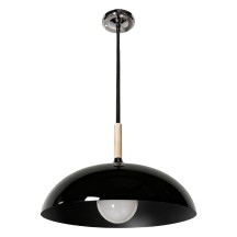 12V LED 28" Pearl Black Pendant Light, Wood Accent, 3500K, 4.5W