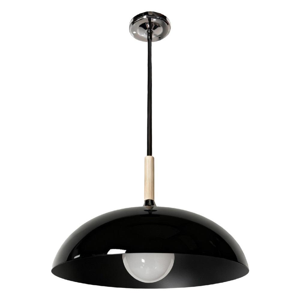 12V LED 28" Pearl Black Pendant Light, Wood Accent, 3500K, 4.5W