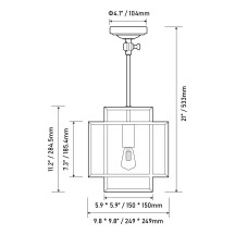 12V LED 21" Matte Black Dimensional Pentant Light with Adjustable Rob