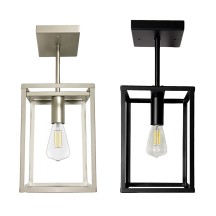 14"/18" LED Cubic Frame Pendant Light with Replaceable Bulb