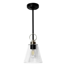 12V LED 19"/21" Matte Black Pendant Light with Brushed Nickel Accent