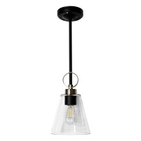 12V LED 19"/21" Matte Black Pendant Light with Brushed Nickel Accent