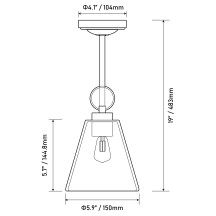 12V LED 19"/21" Matte Black Pendant Light with Brushed Nickel Accent