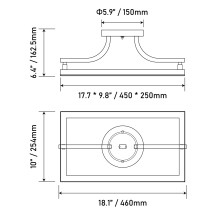 6.4"/6.9" 12V LED Matte Black Square/Circle Bar Light with Switch, 4000K