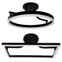 6.4"/6.9" 12V LED Matte Black Square/Circle Bar Light with Switch, 4000K