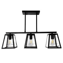 12V LED 17" 3-Light Island Pendant Light, Matte Black, 3500K, 9W