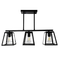 12V LED 17" 3-Light Island Pendant Light, Matte Black, 3500K, 9W