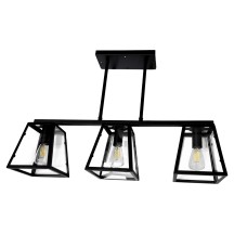 12V LED 17" 3-Light Island Pendant Light, Matte Black, 3500K, 9W