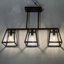 12V LED 17" 3-Light Island Pendant Light, Matte Black, 3500K, 9W