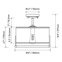 11"/21" 12V LED Matte Black Dinette Light with Brushed Nickel Accent Ring