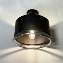 11"/21" 12V LED Matte Black Dinette Light with Brushed Nickel Accent Ring