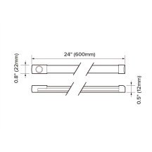 24inch LED Milky Strip Bar Light With Switch Dual Color Waterproof IP55