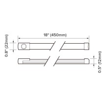 18 Inch LED Milky Strip Bar Light Red Lighting Waterproof IP56