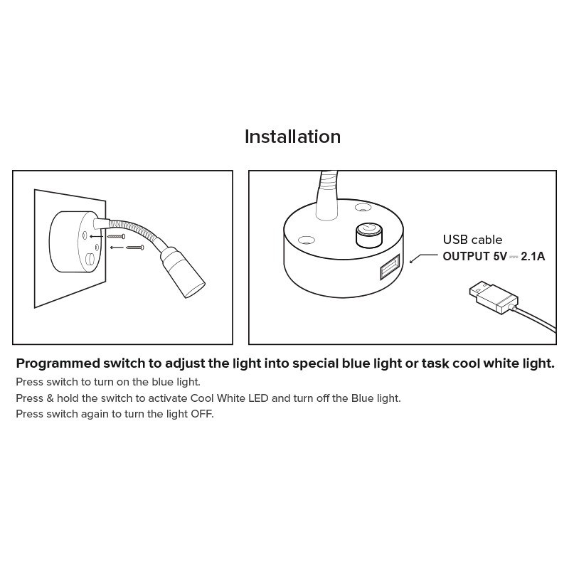 USB Charging Port RV Reading Lights, 12v LED Wall Tabel Lights with ...